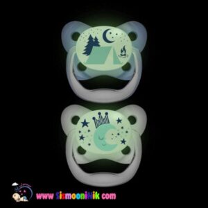 پستانک ارتودنسی شب تاب 6 تا 18 ماه طرح ماه و ستاره دکتر براونز
